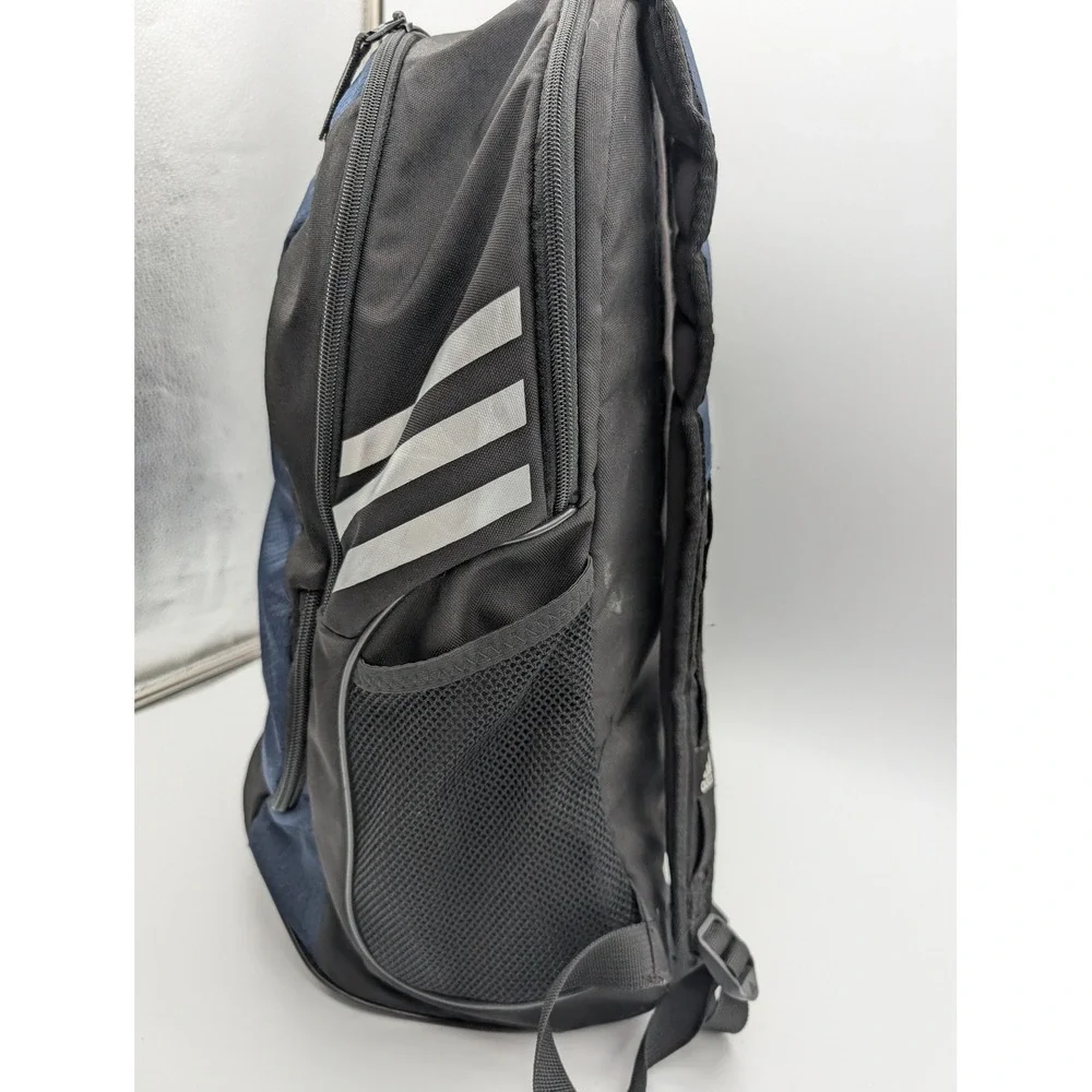 Adidas Navy Blue Black Backpack with Shoe Compartment Neon Yellow Interior